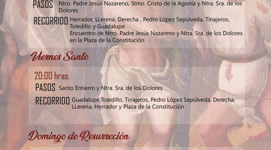 Programa de procesiones. Semana Santa 2023