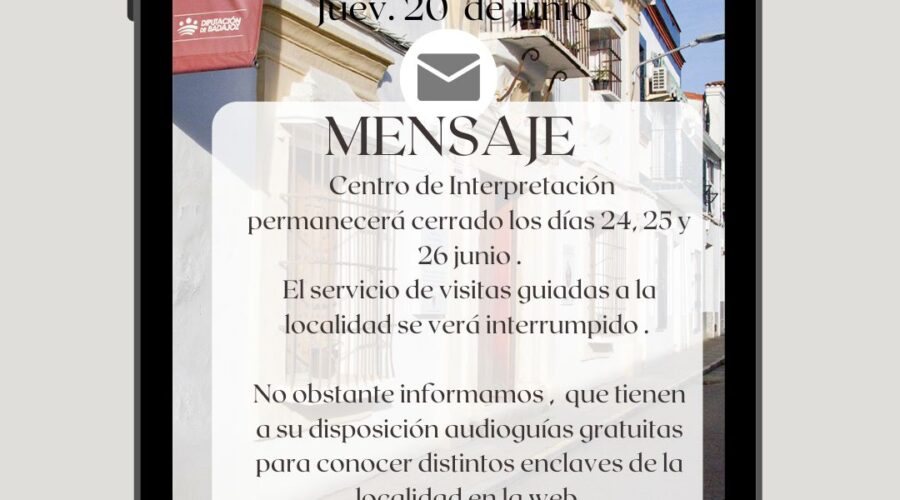 Cierre puntual del Centro de Interpretación e interrupción del servicio de visitas guiadas